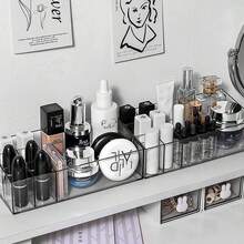 7格加深透明化妆品收纳盒，适用于梳妆台和浴室柜，可收纳口红、化妆刷、护肤品等。 - 彩色 - 查看 7