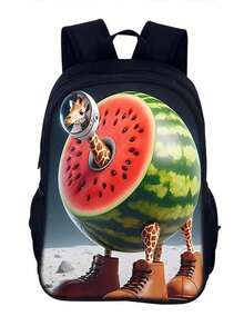 New Fashion Printed Large Capacity Backpack, Suitable For Teenagers, Welcoming New Semester, Minimalist & Personalized, Lightweight & Relieving, Printed Polyester Travel Backpack - Classic Of Mountains and Seas - View 9