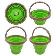 New Vegetable & Fruit Series Beach Toy Set, Includes Foldable Bucket, Shovel, Sand Molds - Multicolor - View 15