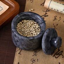 1个带盖大理石调味罐 | 盐、糖、胡椒粉容器 | 创意厨房调味罐，适用于家庭和餐厅 - 彩色 - 查看 8