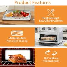 Replacement Air Fryer cooling rack for Cuisinart TOA-26 28 Air Fryer Convection Toaster Oven 11.2''*10'' Air Fryer Stainless Steel Wire Rack Basket Tray Accessories Parts Dishwasher Safes - como en la foto - Ver 4