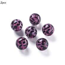 新款豹纹亚克力散珠心形星形透明直孔DIY手机链串珠材料 - 彩色 - 查看 32