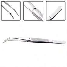 这款耐用、精密的钢制镊子无需用电，适用于多种用途，例如美甲、园艺、实验室、手工维修和 DIY——它具有锯齿状边缘、坚固的金属结构和防滑手柄，是一款用途广泛的钢制美甲镊子。 - 銀色 - 查看 2