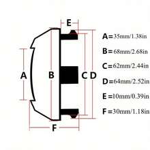 4pcs/Lot 68mm 62mm Inner Car Wheel Center Cap Hub Cover Rim Hub Disc ABS Black Hubcaps Cover Wheel Badge - A - View 2