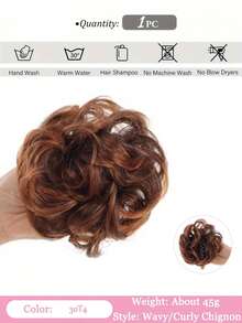 Claw Clip Messy Bun Ponytail Messy Hair Bun Extensions Wavy Curly Chignon Synthetic Tousled Updo Hairpieces For Women Girls - Multicolor - View 16