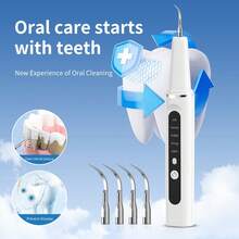 Bộ dụng cụ làm sạch răng bằng điện, loại bỏ cao răng với 5 chế độ làm sạch điều chỉnh được, máy siêu âm chuyên nghiệp loại bỏ mảng bám và vết ố trên răng với đèn LED, dụng cụ chăm sóc răng miệng cầm tay với 4 đầu làm sạch thay thế, gương nha khoa và cờ lê để loại bỏ mảng bám, thiết bị làm sạch răng sâu dùng tại nhà, bộ dụng cụ vệ sinh răng miệng tiện lợi khi đi du lịch, món quà lý tưởng cho gia đình và bạn bè. - Nhiều màu - Xem 2