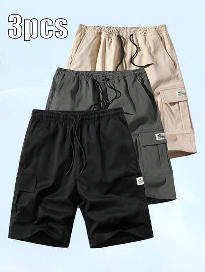 3条装男士休闲户外工装短裤，时尚休闲日常通勤户外运动实用短裤