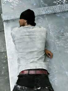 Disney-American Retro Ripped Mickey Print T-Shirt Gray Washed 100_ Pure Cotton Short Sleeved Loose Shoulder Top - 灰色 - 查看 2