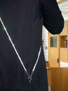 奢华银色水钻挂绳，长款斜挎手机带，闪亮手提包链，高端铆钉款 - 斜背繩 - 查看 2