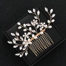 1pc Elegant Casual Plant Design Iron Hair Comb, Suitable For All Seasons, Combs, Haircomb - Multicolor - View 6