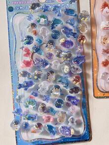 Cristal mini dorado, pegatinas de epoxi, decoraciones en relieve 3D de hámster, conejo, fundas de teléfono, scrapbooking, diario, pegatinas - Multicolor - Ver 15