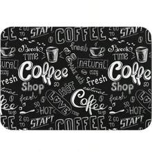 1件装咖啡机滴水垫，台面沥水垫，厨房餐垫，咖啡印花沥水垫，适用于厨房咖啡吧 - 彩色 - 查看 6