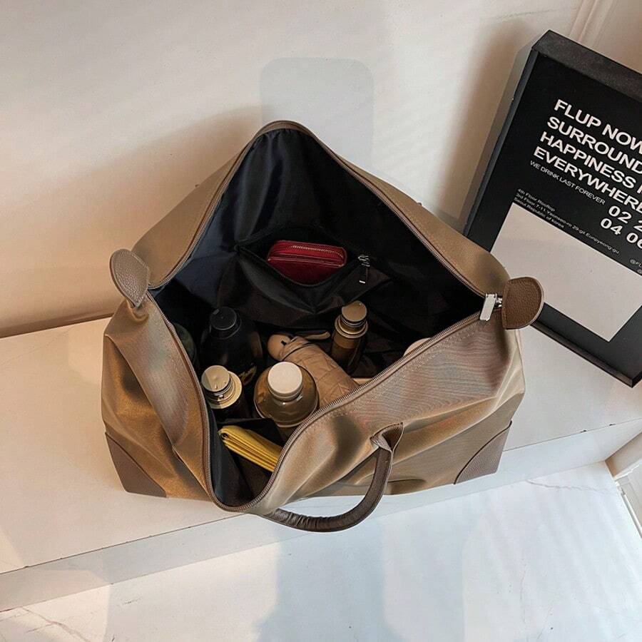 旅行手提袋，大容量防水尼龙单肩包，适合周末短途旅行 - 彩色 - 查看 1