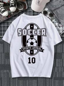 Camiseta de manga corta con el número 10 del club de fútbol vintage, camiseta casual deportiva de verano con estilo urbano para hombres - Blanco - Ver 3