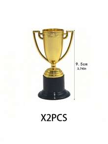 12pcs Plastic Gold Trophy, Party Awards Props, Photography Props, Sports Prizes, Game Souvenirs, Competition Awards - Gold - View 9