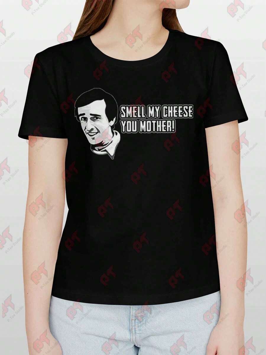 Alan Partridge Smell My Cheese Quote Fitted Tee - Black - View 1