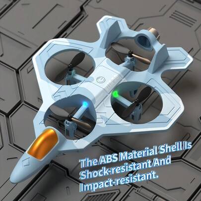 4DRC V50遥控直升机，2.4GHz喷气式无人机玩具，适合初学者，四轴飞行器带LED灯，一键操控，360°特技翻滚，500mAh可充电电池，男孩/女孩生日礼物