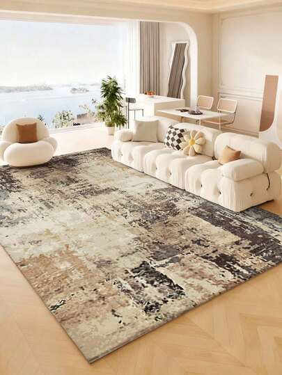 1 pieza Alfombra grande decorativa de estilo abstracto para interiores, nueva alfombra de piso de lana sintética lavable con parte inferior, alfombra para sala de estar, alfombra para sofá, alfombra para dormitorio, alfombra antideslizante para mesita de noche, alfombra para piso de habitación, alfombra para comedor y cocina, almohadilla para silla de oficina, felpudo de entrada, manta de picnic para exteriores, esterilla de camping para exteriores