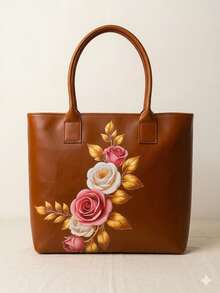 Women's Casual Tote Bag For Everyday Use, Work, College - 鏽棕色 - 查看 2