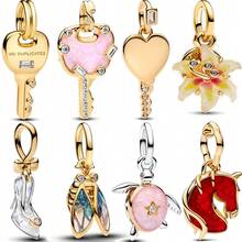 1 Pc Fashion KEY Turtle Beads Dangle Charm Silver Plated Fit Bracelet Necklace DIY Holiday Gift - Multicolor 1 - View 2