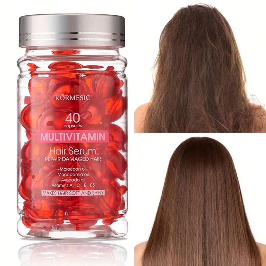 40 CAPSULAS DE VITAMINAS PARA EL CABELLO DIFERENTES TIPOS DE ACEITE, ESPECIALMENTE HIDRATANTES - 1 PIEZA - Ver 1
