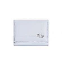 心形蝴蝶结三折钱包，韩版简约时尚女士大容量卡包 - 彩色 - 查看 12