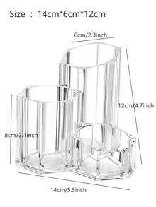 1pc Bedroom Makeup Brush Holder, Eyebrow Pencil Comb Storage Bucket, Vanity Desk Cosmetic Organizer - View 6