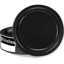 7-Inch + 9-Inch Luxury Black Round Paper Plate Set, Wedding Dessert & Main Course Serving Platter, Birthday Party Cake Plate, Anniversary Banquet Serving Tray, Business Tea Break Buffet Plate, Holiday Gathering Dining Plate, Steak & Pasta Plate, Afternoon Tea Snack Plate, Elegant Black Dinnerware - Black - View 2