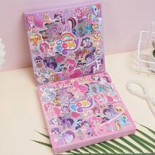 Hasbro 100张/盒 小马宝莉卡通可爱贴纸套装，创意贴纸盒，适用于剪贴簿 - 彩色 - 查看 8