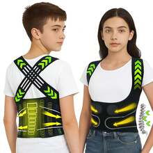 Corrector de Postura para Hombre Mujer, Faja para Postura de Espalda, Faja Lumbar Postural con Soporte Lumbar, Corregidor de Postura Ajustable, Adolescentes Enderezador de Espalda, Correctores de Escoliosis Joroba, Negro Small - Extra grande - Ver 1