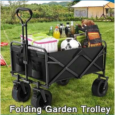 330LBS/200KG Wagon Trolley Folding Heavy-Duty For Camping Garden Beh