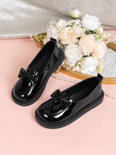 נעלי לואפרס שטוחות ונוחות לבנות עם קישוטי פפיון, נעלי אוקספורד מעור לכה נושמות לבנות, נעלי נסיכה עגולות בבוהן נמכרות חמות לילדים, מתאימות לבית הספר, להופעות, ללבוש יומיומי, מסיבה, יום הולדת, אירועי חג ואירועים רשמיים