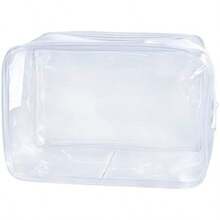 Neon Pouch Small, Makeup Bag, 7"X2.3"X4.7" Size TSA Approved Toiletry Bag, Clear Travel Bags For Toiletries, Clear Cosmetic Bag For Women And Men Small (Transparent (Black Bone)) - Purple - 查看 1