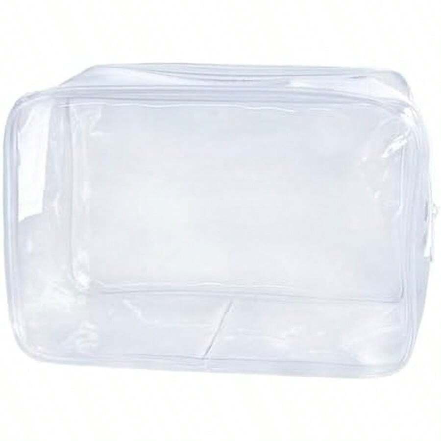 Neon Pouch Small, Makeup Bag, 7"X2.3"X4.7" Size TSA Approved Toiletry Bag, Clear Travel Bags For Toiletries, Clear Cosmetic Bag For Women And Men Small (Transparent (Black Bone)) - Purple - 查看 1