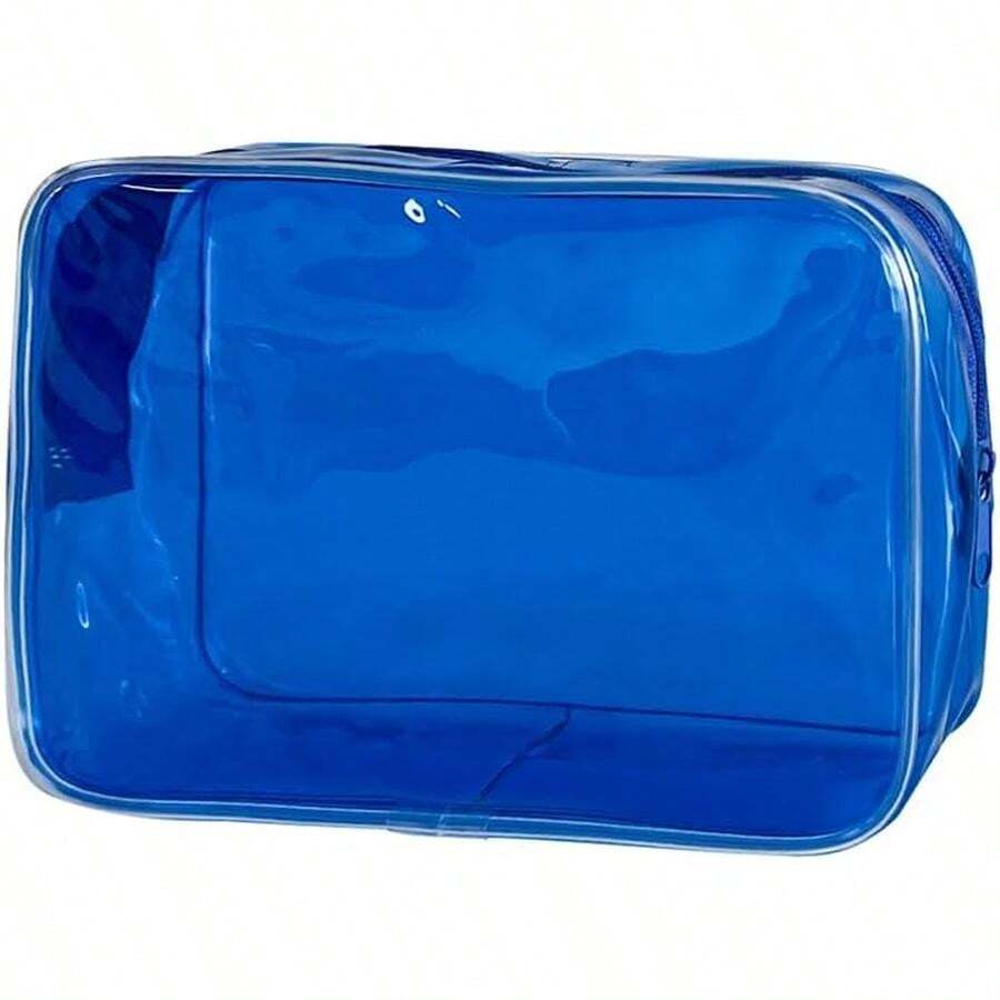 Neon Pouch Small, Makeup Bag, 7"X2.3"X4.7" Size TSA Approved Toiletry Bag, Clear Travel Bags For Toiletries, Clear Cosmetic Bag For Women And Men Small (Transparent (Black Bone)) - 酒紅色 5件裝 - 查看 1