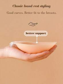 2pcs Silicone Invisible Bra, Women Super Sticky Silicone Invisible Bra, Bridal Bra, Reusable Summer Bra For Dress, Camisole - Apricot - View 4