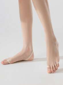 1/3/6 双装女士双趾隐形袜，夏季薄款冰丝分趾袜，超低帮，防滑，露趾船袜 - 彩色 - 查看 9