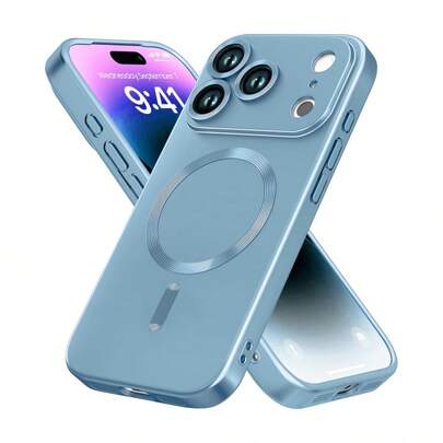 1个远山峰蓝色金属质感软壳手机壳，适用于 17e、17、17 Air、17 Pro、17 Pro Max，具有防刮擦、减震超薄设计，全面保护摄像头，兼容 13、11、16 Pro Max、15、14、12、16e，国际版，非国内版。