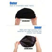 1pc Unisex Retro Tasseled Headband, Twisted Turban, Braided Beanie Halloween - 黑色 - 查看 4