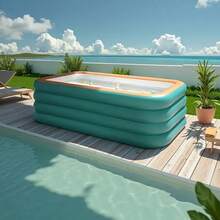 3.0 Meters, Four-Story Structure, Orange-Blue Swimming Pool. Durable And Spacious. An Absolute Must-Have For Home Use, Terraces, And Family Summer Vacations. - Hồ bơi được nâng cấp với lớp gia cố dày hơn. - Xem 7