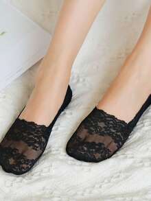 1/5/10 Pairs Women's Summer Invisible Socks, Thin Breathable Comfortable Mesh Silicone Non-Slip Boat Socks, Soft High Quality - Multicolor - View 15