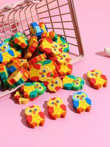 10pcs/20pcs/30pcs Cartoon Erasers, Space Fruit Number Erasers, Elementary School Prize Stamp Erasers, Multi-Pattern Recognition Mini Clay - Cartoon Characters, 30 Pieces (30 Random). - View 4