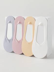 1/3/5 Pairs Spring And Summer Ice Silk Boat Socks For Women, Anti-Slip, No Heel Slipping, Invisible Socks, Thin Low-Cut Socks, Breathable Cool Socks - Multicolor - View 11