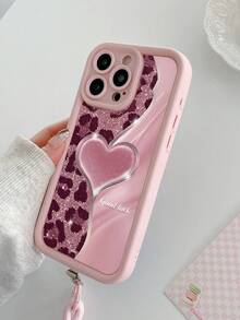 Heart & Letter Painted Concave Hole Sunstone Anti-Drop Phone Case, Compatible With IPhone 14, 14 Pro, 14 Pro Max, 13, 13 Pro, 13 Pro Max, 11, 11 Pro Max, 12, 12 Pro, 12 Pro Max, XR, XS, 15, 15 Pro, 15 Pro Max, 16, 16 Pro, 16 Pro Max, 17, 17 Pro, 17 Air, 17 Pro Max, Galaxy S24, A04, A12, A13, A14, A23, A24, A32, A33, A51, A52, A53, A54, A72, S20 FE, 9, 9A - Multicolor - View 5