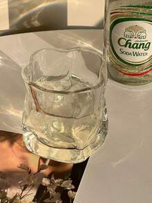 Cabin Kangaroo 1pc Asymmetrical Glass Cup, Unique High-End Household Water/Coffee/Milk Tumbler - Multicolor - View 2