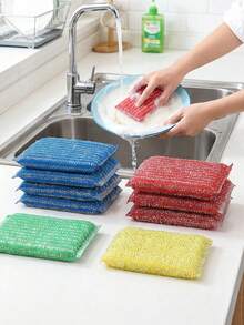 4/8/16/24pcs Multi-Color Scouring Pads, Heavy Duty Non-Scratch Cleaning Sponges For Kitchen, 24pcs Reusable Dish Scrubbers For Dishes, Pots, Bathroom And Home Cleaning - Multicolor - View 3