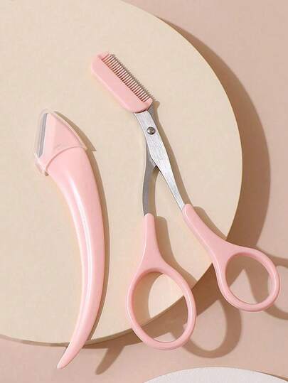 Brodark 10-Piece Eyebrow Grooming Tool Kit, Including Angled Eyebrow Razor And Eyebrow Scissors With Comb, Suitable For Beginners, Unisex Hair Accessories