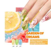 Beetles 8 Colors Pastel Spring Cat Eye Gel Nail Polish Set Pink Blue Orange Green Yellow Purple Shimmer Glitter Velvet Gel Soak Off UV LED Manicure Gift For Women - 8 Colors Bubbly Mixology - 查看 3