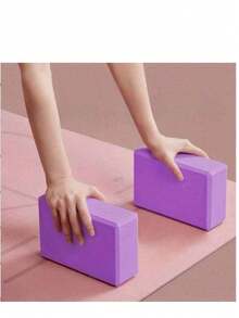 2 Solid Color High-Density Yoga Bricks, Non-Slip Yoga Blocks, Suitable For Body Shaping, Leg Pushing, Stretching Exercises - Multicolor - View 9