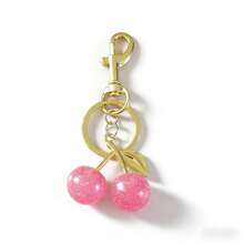 1pc Cherry Bag Charm Keychain - Car Cherry Accessory Keychain, Women's Bag Charm Gift, Valentine's Day Gift - Gold+Rose Pink - View 3